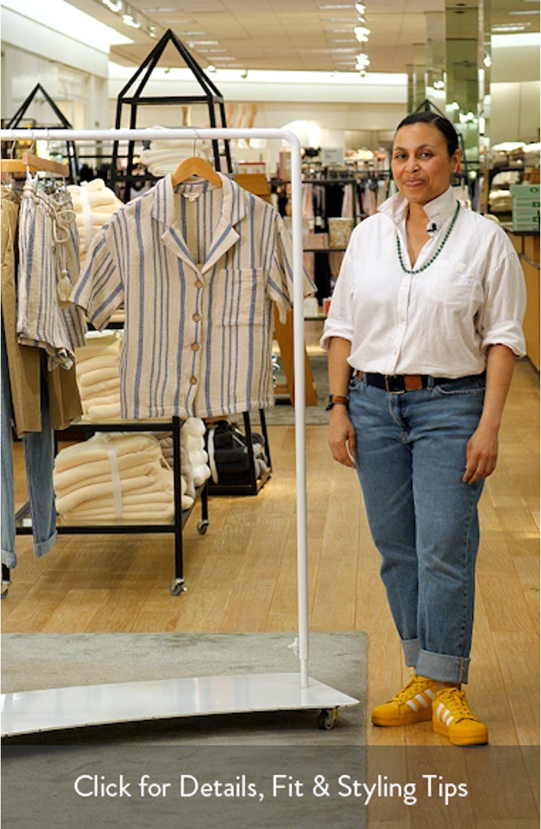 Knit Short Sleeve Button-Up Cover-Up Shirt, sales video thumbnail