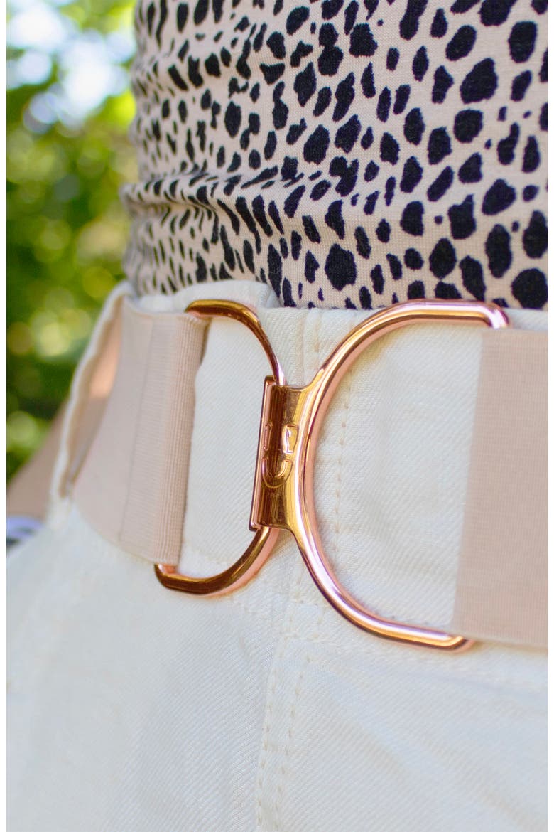 Rosé Oversize Clasp Stretch Belt, Alternate, color, TAN
