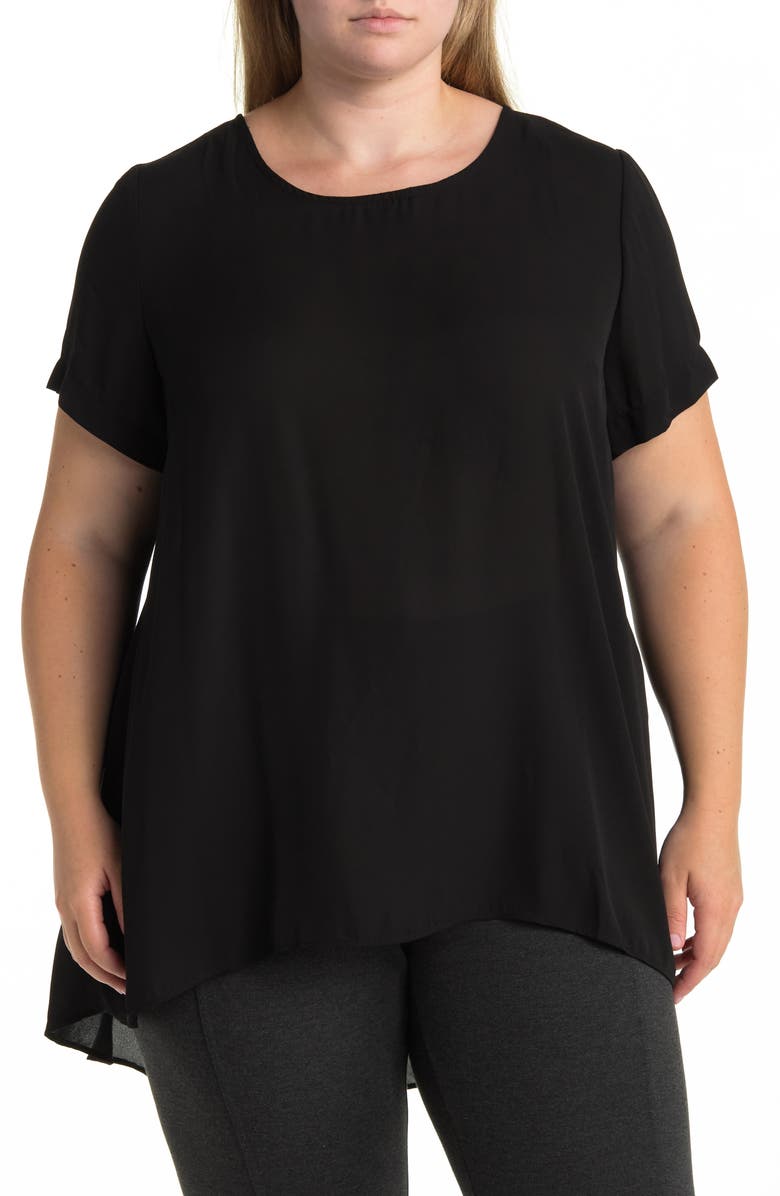 Vince Camuto Short Sleeve High-Low Blouse, Main, color, 