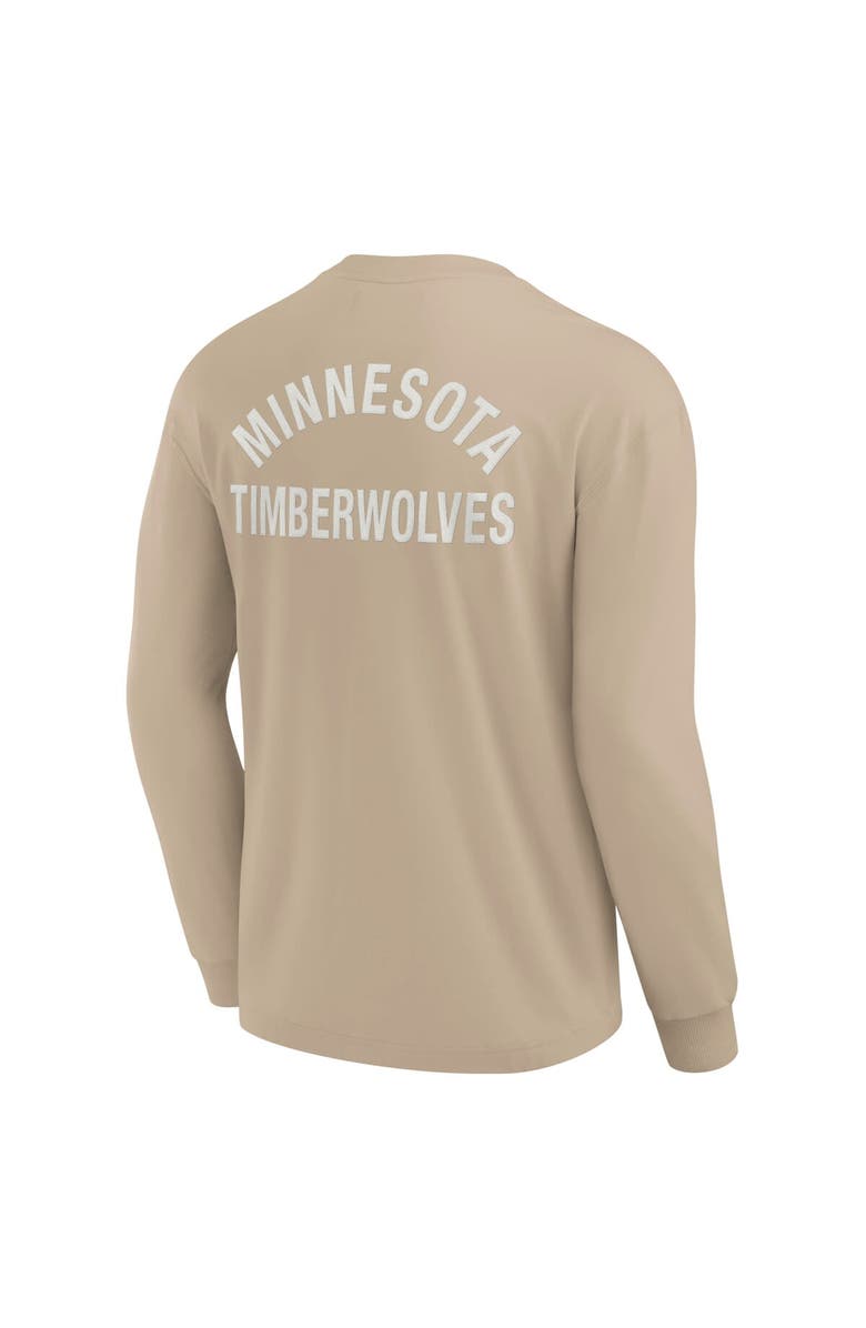 Fanatics Signature Unisex Fanatics Signature Khaki Minnesota Timberwolves Elements Super Soft Long Sleeve T-Shirt, Alternate, color, Khaki