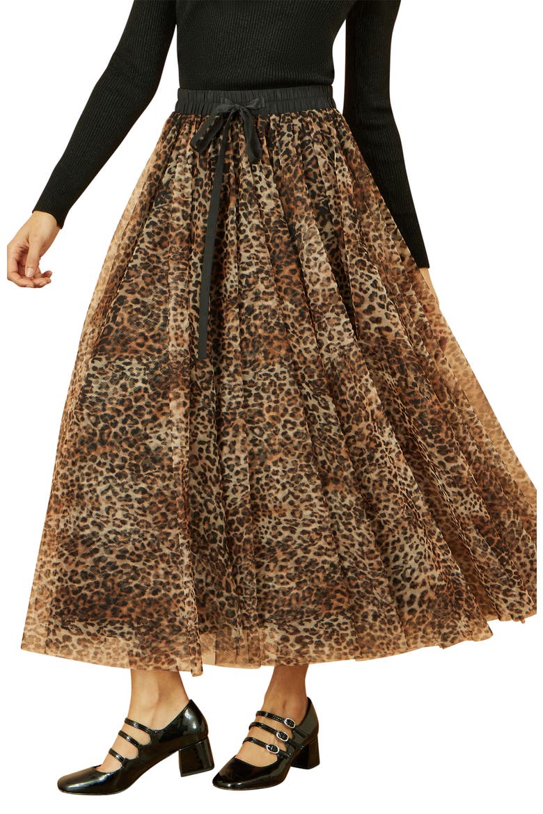 Mesh Tulle Skirt, Alternate, color, Brown