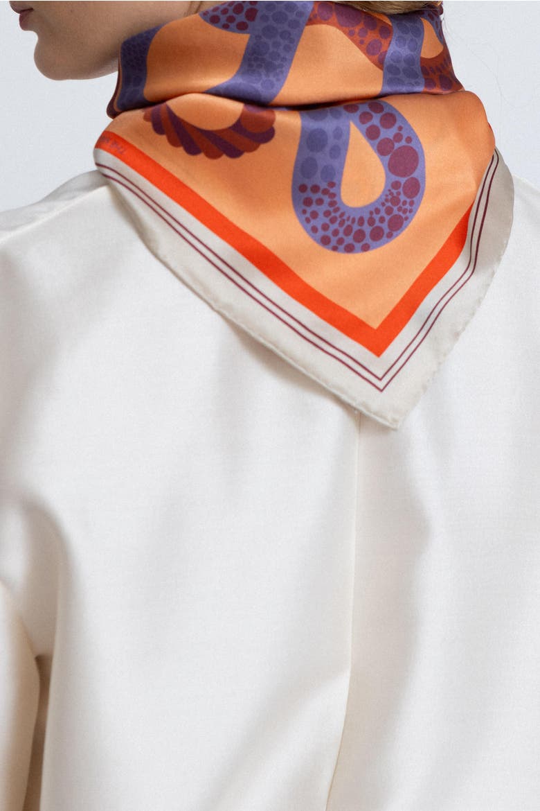 Small Bandana Silk Scarf, Alternate, color, Print 'The Serpent'