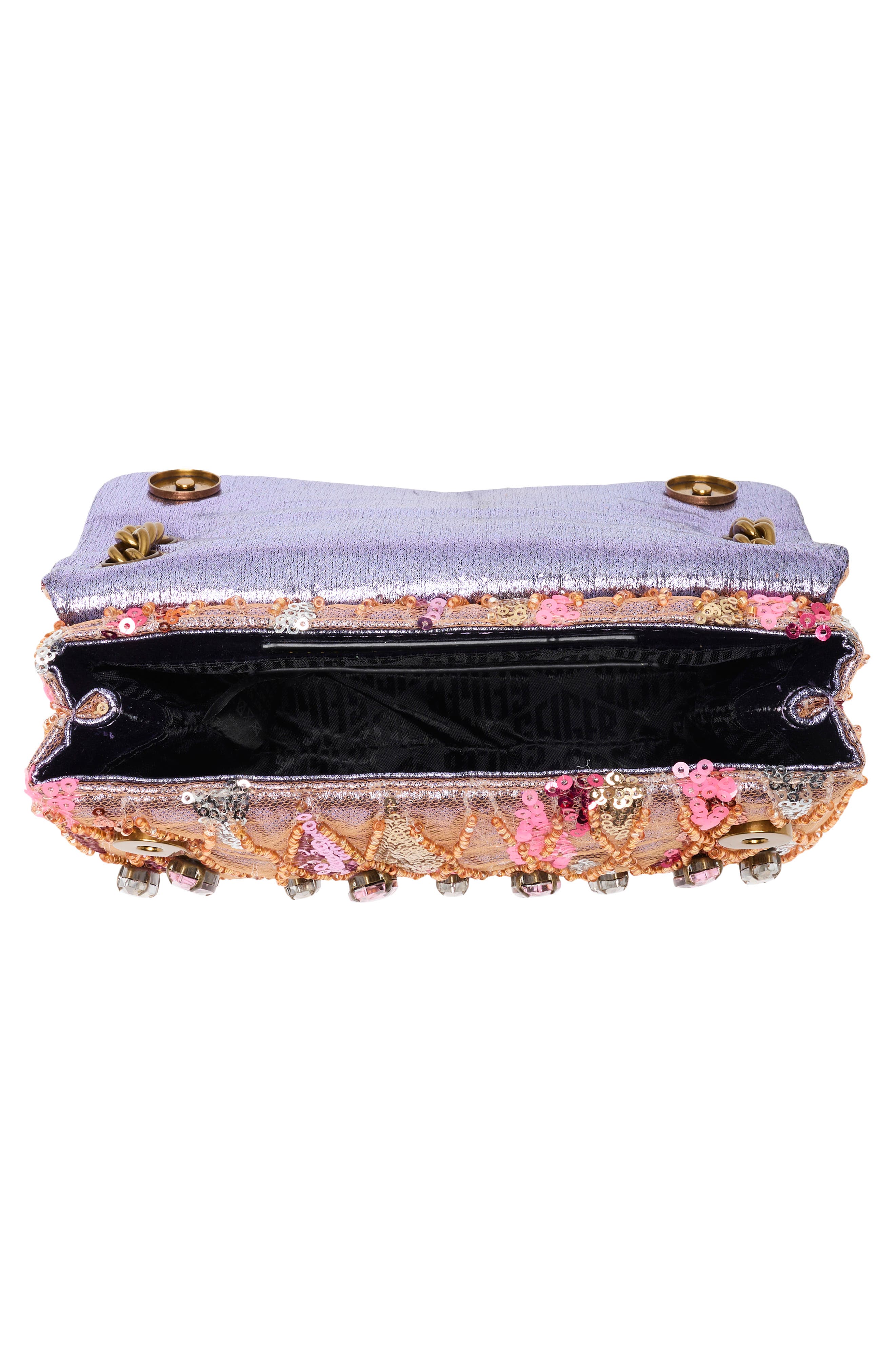 Kurt Geiger London Mini Kensington Sequin Shoulder Bag, Alternate, color, Pink Comb