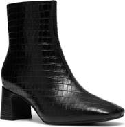 Clarks® Fernie Croc Embossed Leather Bootie