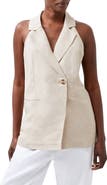 French Connection Birdie Linen Blend Waistcoat