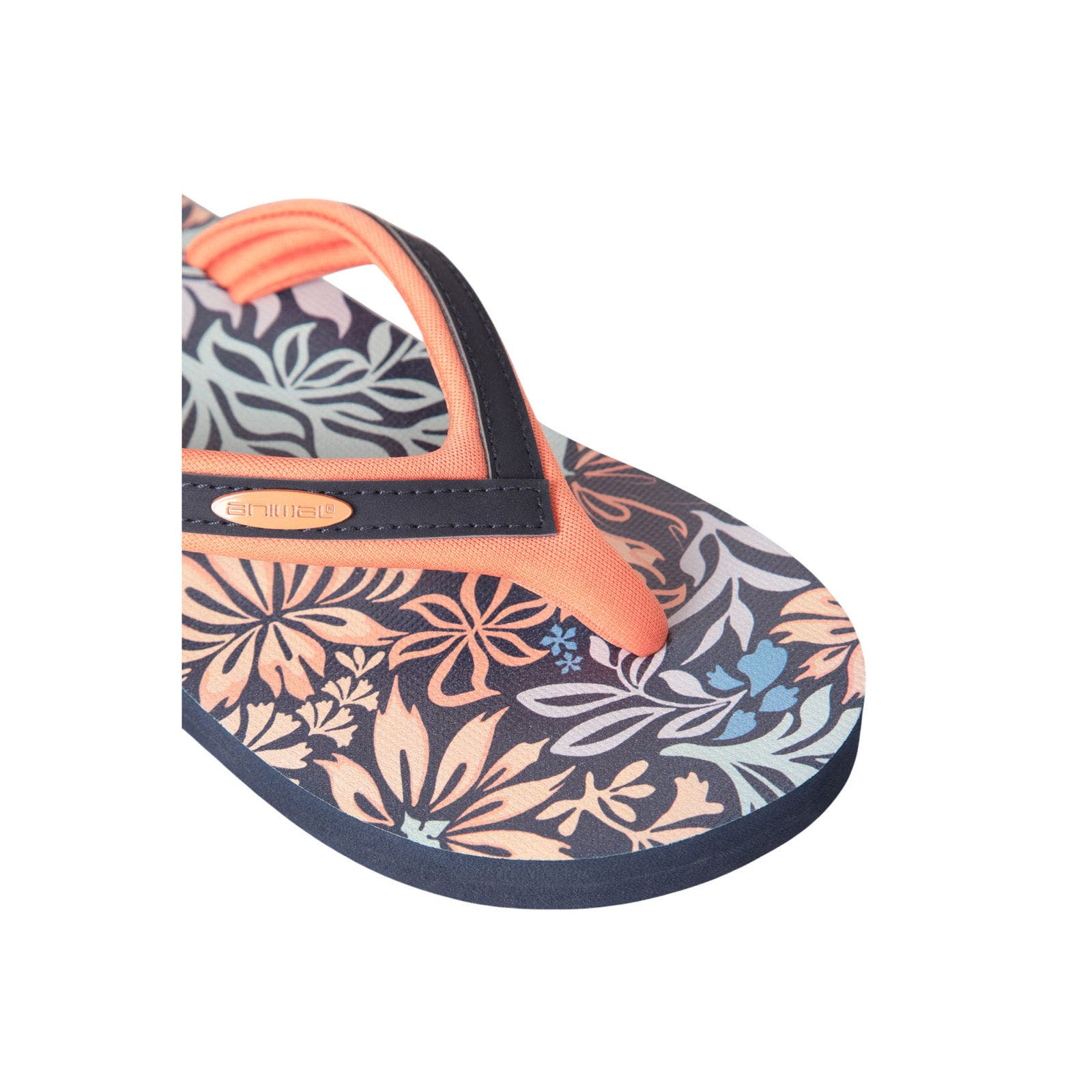 Childrens/Kids Swish Floral Flip Flops, Alternate, color, Coral