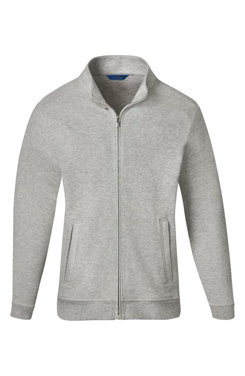 Cotton Blend Zip-Up Jacket