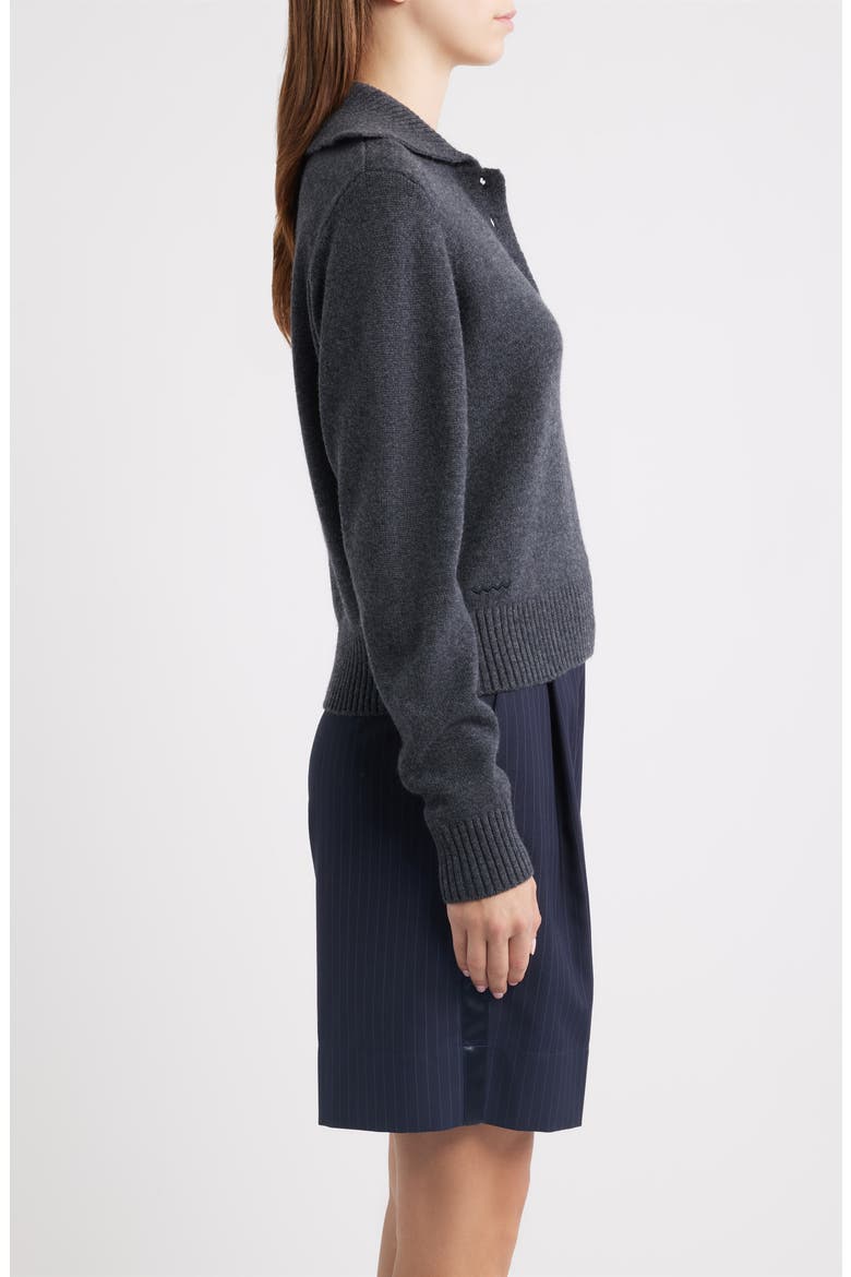 Merino Wool & Cashmere Polo Sweater, Alternate, color, HEATHER GRAY