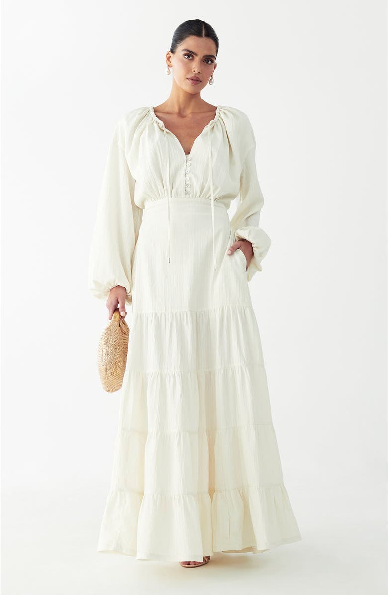WILLA Golden Maxi Dress, Main, color, Natural