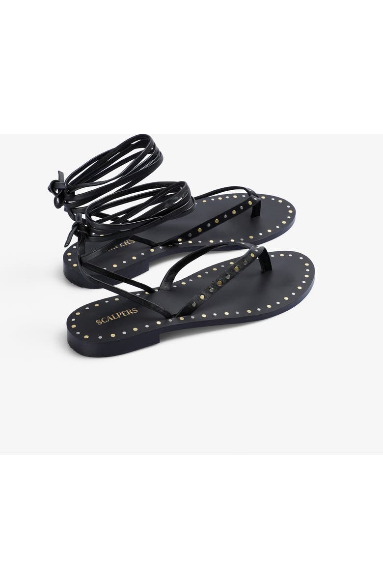 Scalpers Bari Studs Sandal, Alternate, color, Black