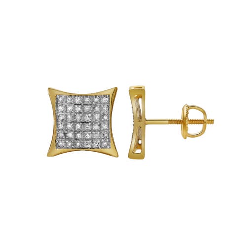 Luvmyjewelry Felizardo 10k Yellow Gold Diamond Unisex Earrings In 10k Yellow Gold