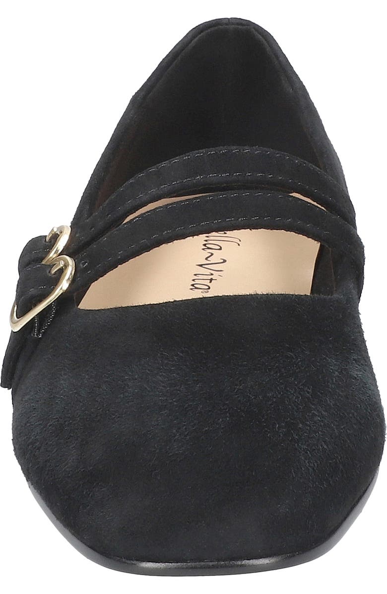 Bella Vita Davenport Double Strap Mary Jane, Alternate, color, Black Suede Leather