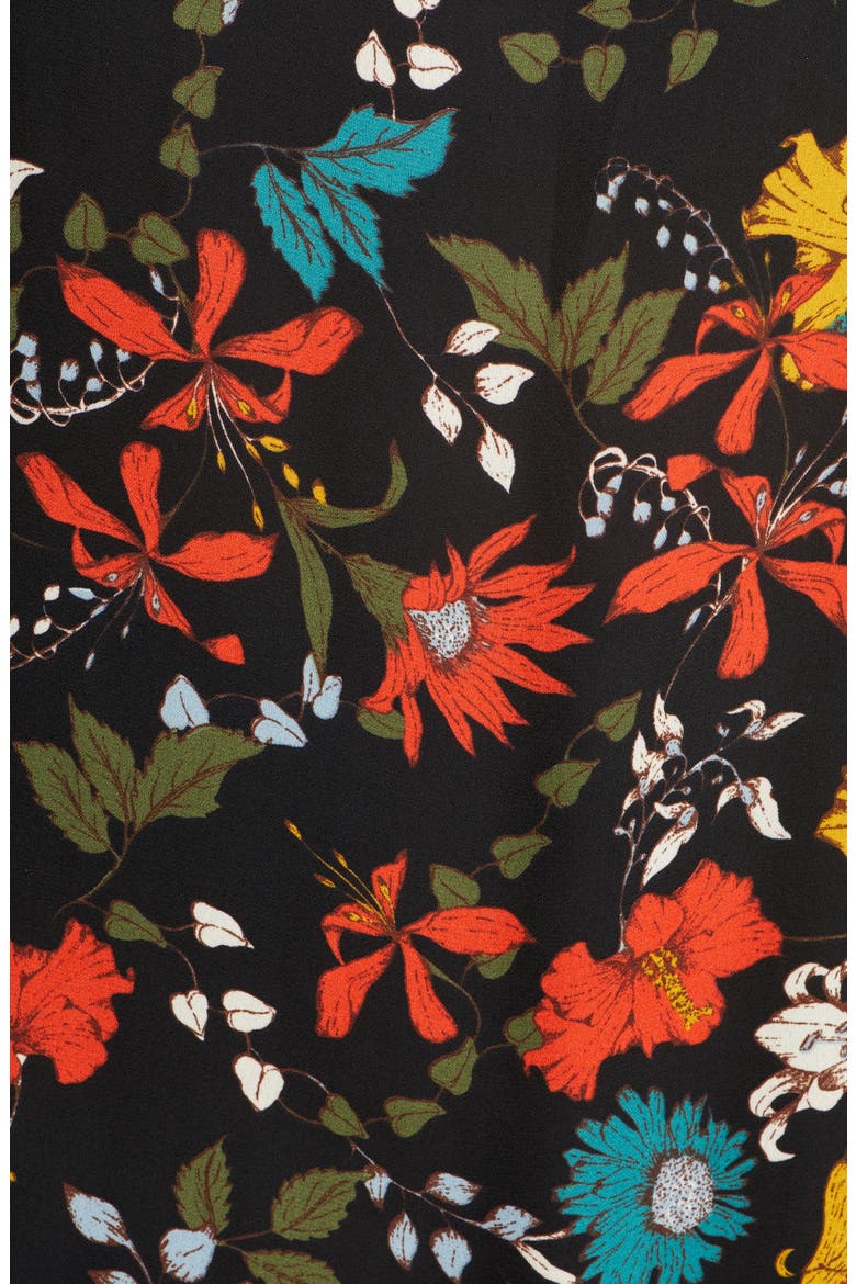 Gibson Ruched Yoke Top, Alternate, color, BLACK MULTI FLORAL