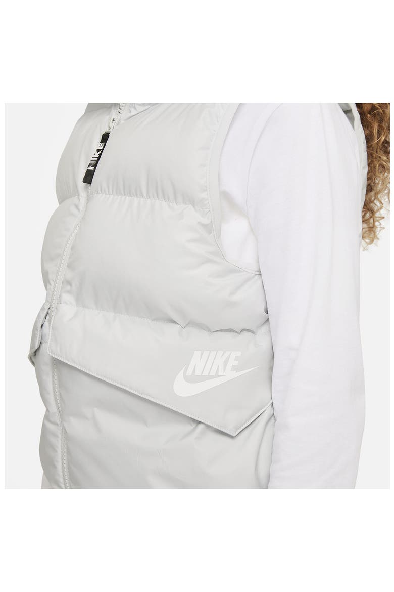 Kids' Sportswear Puffer Vest, Alternate, color, PHOTON DUST/ WHITE