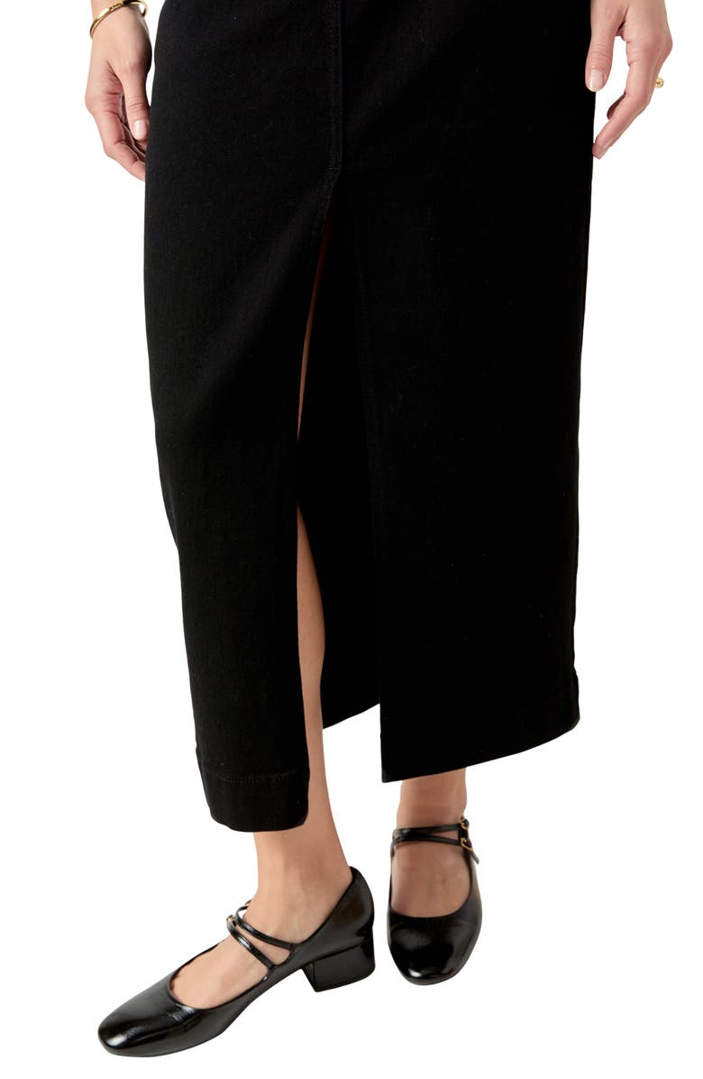 English Factory Exposed Button Fly Denim Midi Skirt, Alternate, color, 