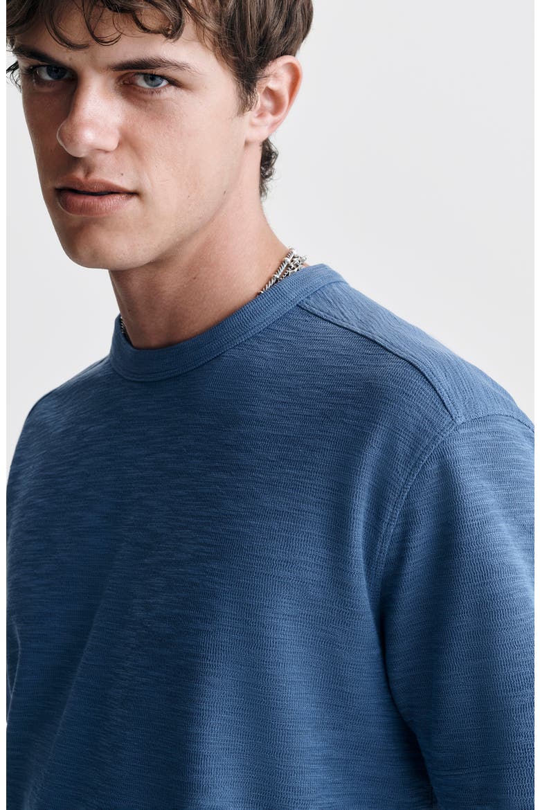 Texture Cotton T-Shirt, Alternate, color, BIJOU BLUE