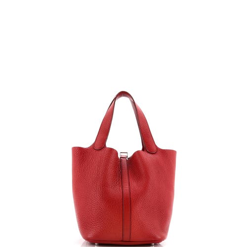 Pre-owned Hermes Hermes Picotin Lock Bag Clemence Mm In Red