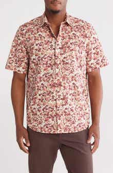 14th & Union Floral Cotton Poplin Short Sleeve Button-Up Shirt