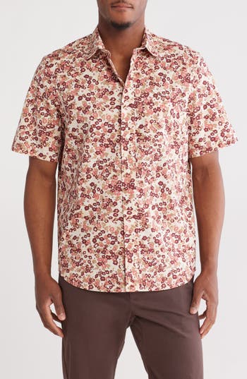 14th & Union Floral Cotton Poplin Short Sleeve Button-up Shirt