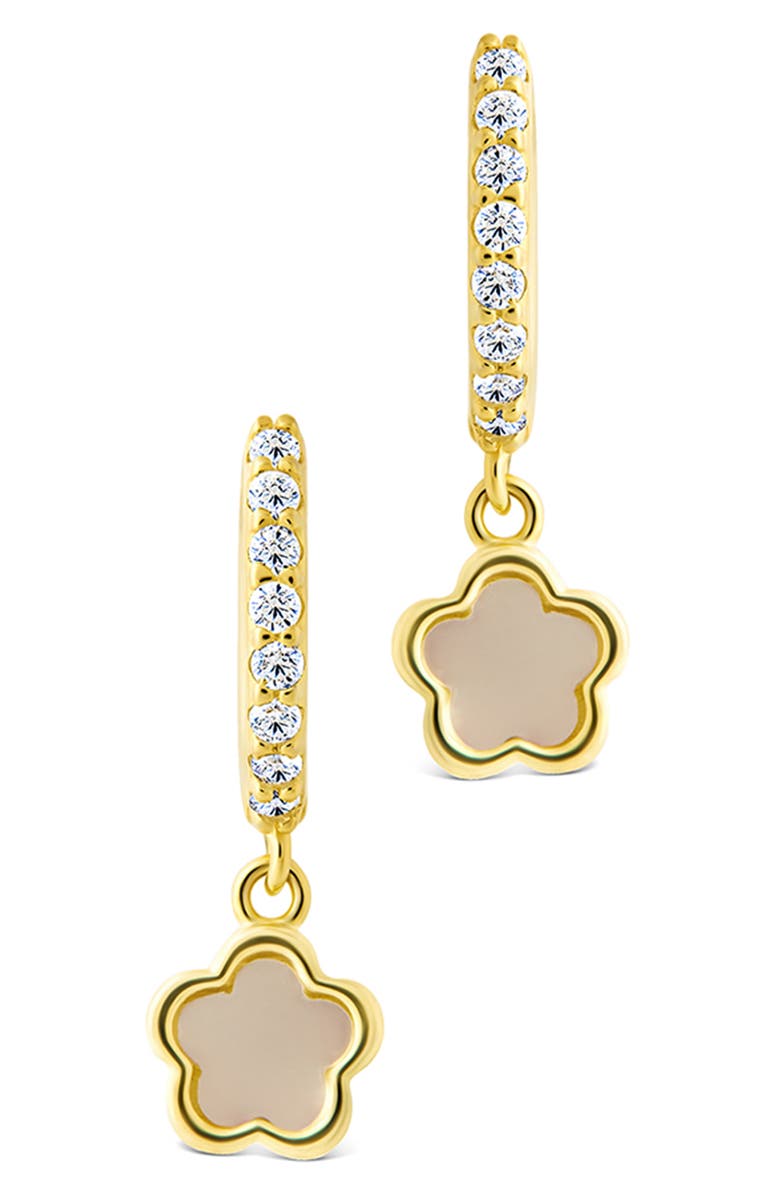 Sterling Forever Faelina Cubic Zirconia Star Drop Huggie Hoop Earrings, Alternate, color, Gold