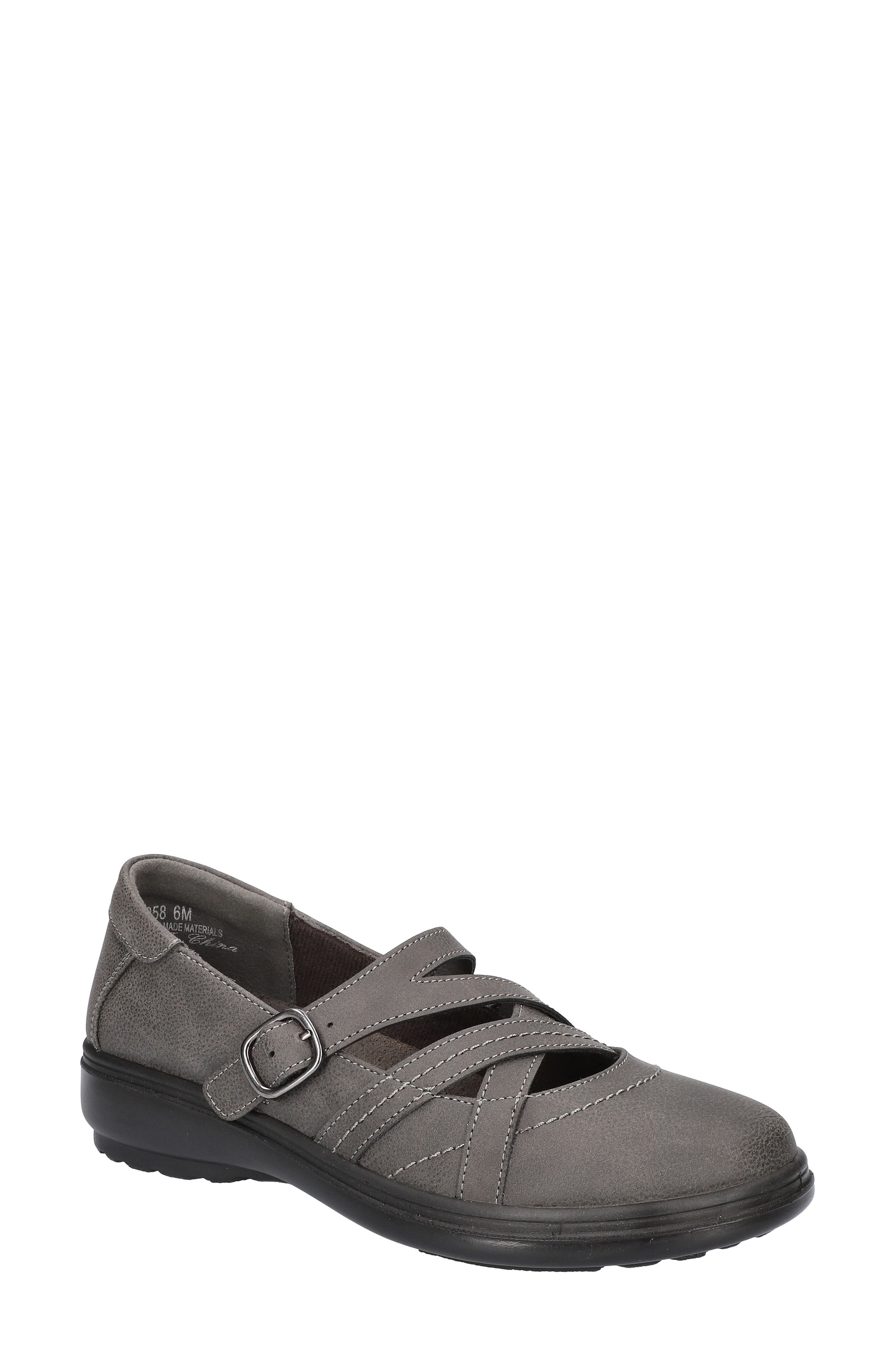 EASY STREET Wise Mary Jane Flat - Multiple Widths Available, Main, color, Grey/ Gore