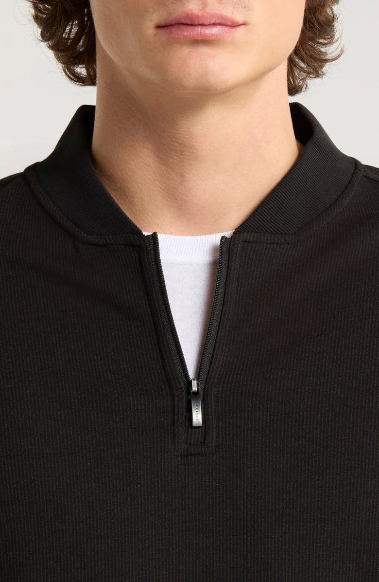 Robert Barakett Vance Half Zip Baseball Collar Pullover, Alternate, color, Black