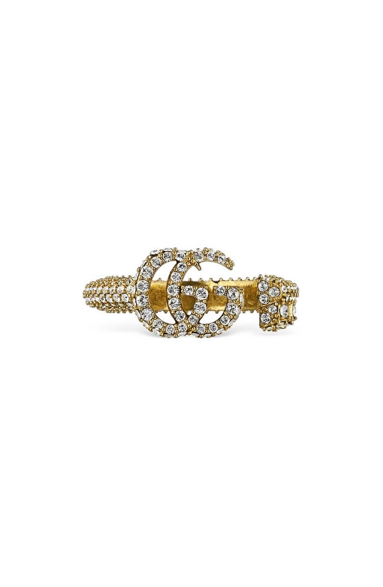 Gucci GG Barrel Key Crystal Pavé Ring, Main, color, 