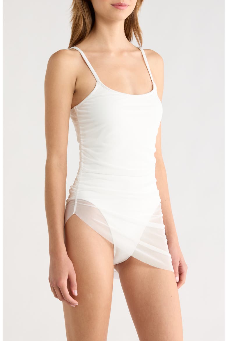 Amaris One-Piece Overlay Swimsuit, Alternate, color, IVORY SOLID