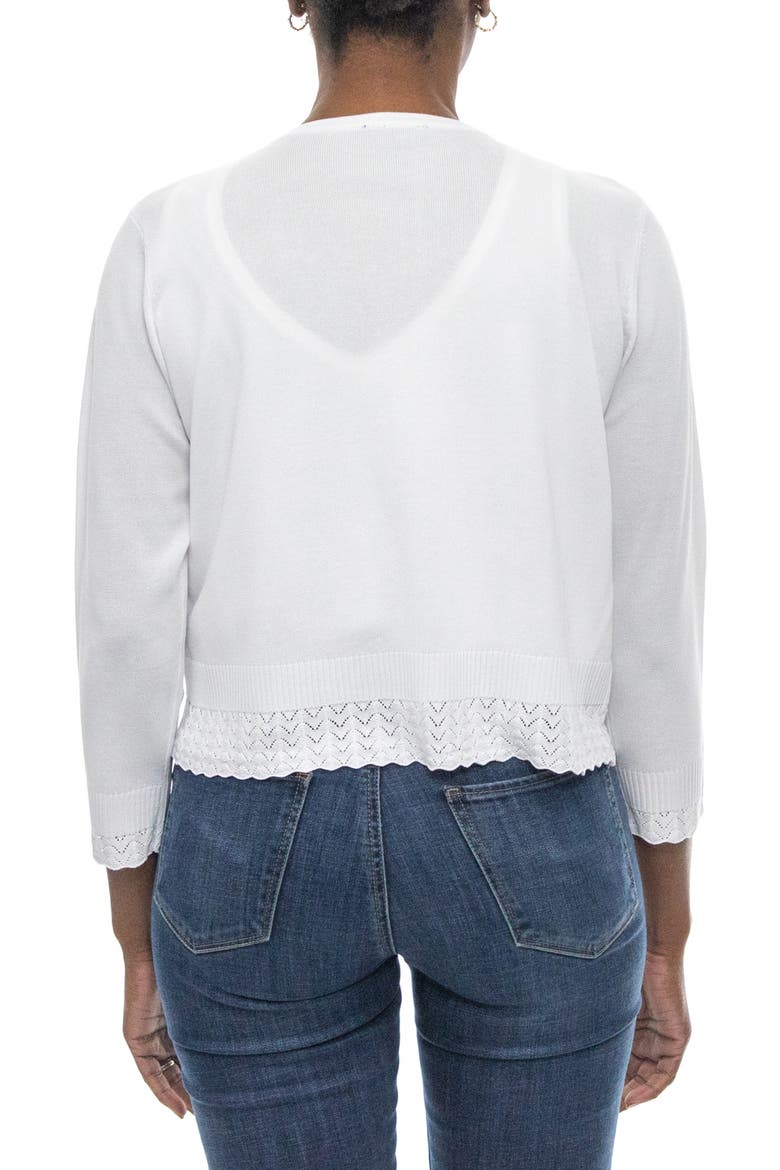 Ruffle Open Front Knit Bolero, Alternate, color, WHITE