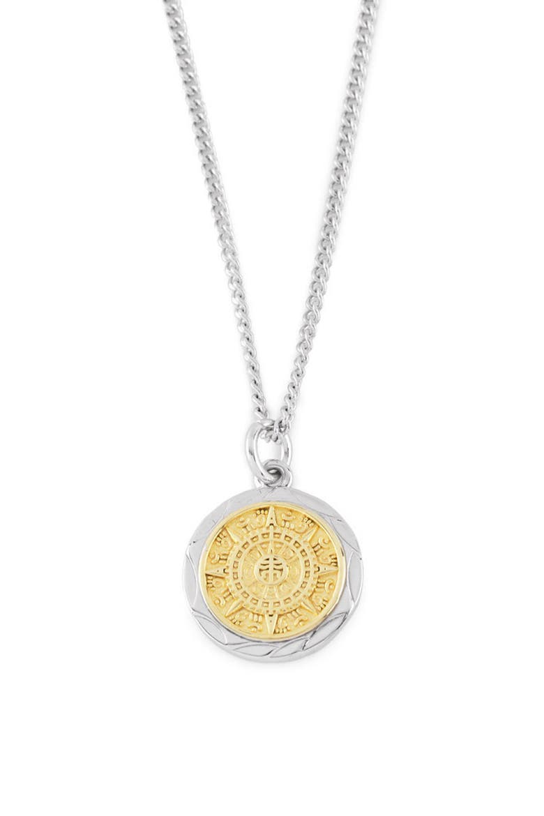 Compass Pendant Necklace, Main, color, SILVER