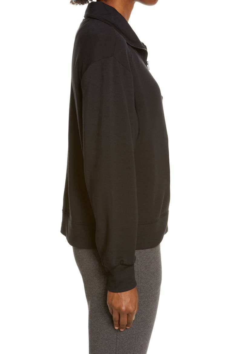 Peaceful Half Zip Fleece Pullover, Alternate, color, BLACK