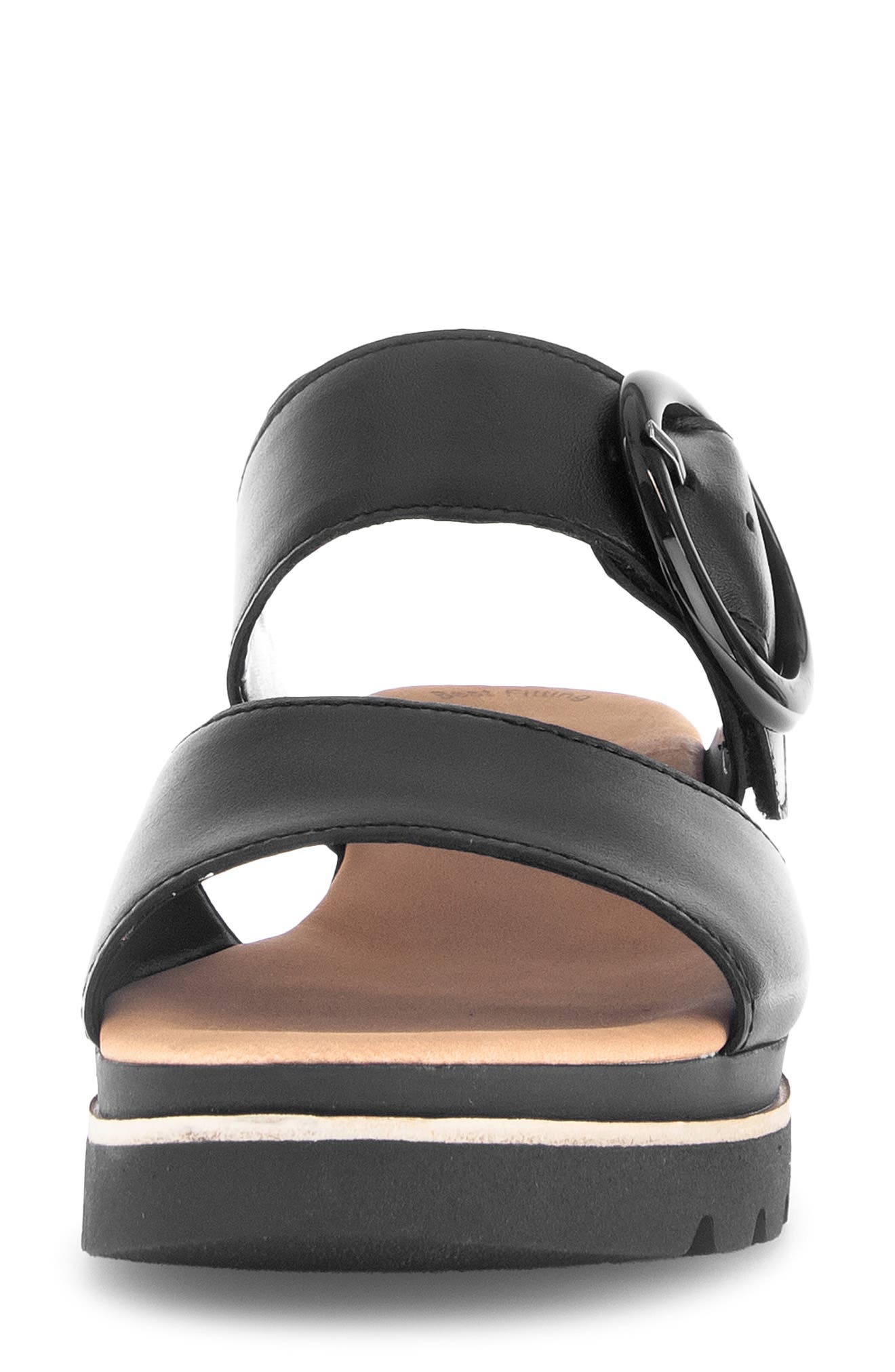Gabor Quarter Strap Wedge Sandal, Alternate, color, Black