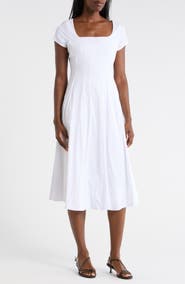 Ellen Tracy Poplin Cap Sleeve Dress