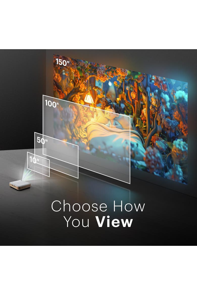 Luma 500 Pico Projector, Full HD Smart Projector w/Google TV 11.0, Bluetooth & More!, Alternate, color, White