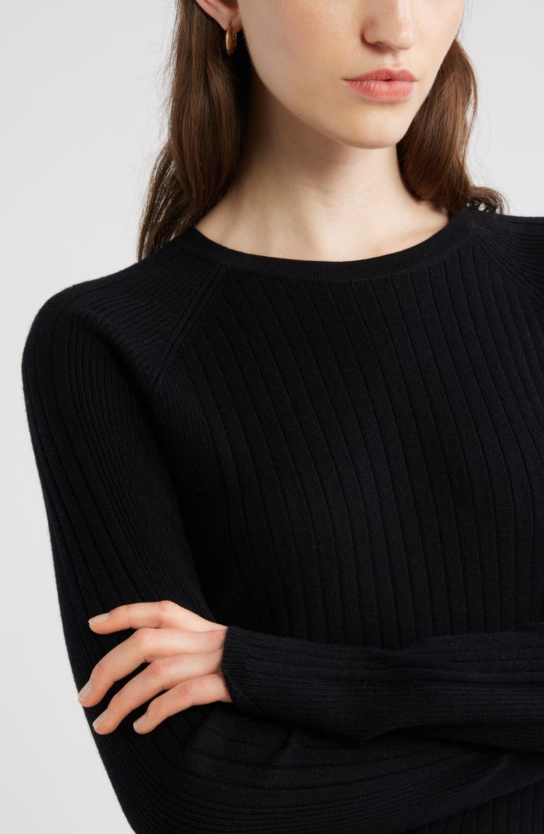 Nordstrom Rib Wool Blend Sweater, Alternate, color, Black