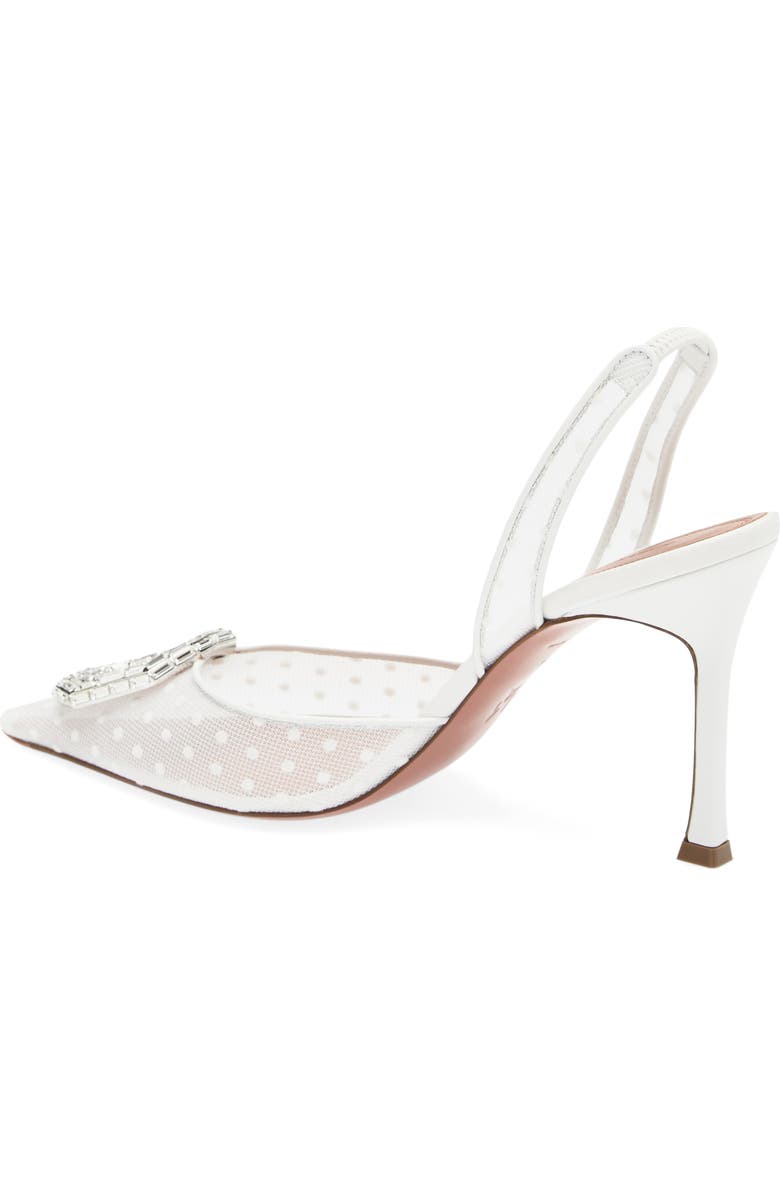 Amina Muaddi Camelia Swiss Dot Slingback Pump, Alternate, color, White Polka Dot Lace