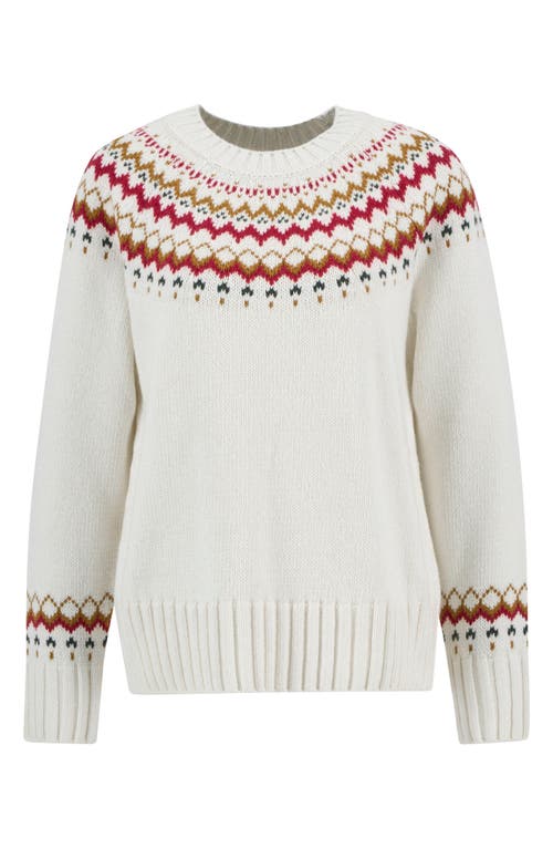 Barbour Tidal Fair Isle Cotton & Wool Blend Sweater In White