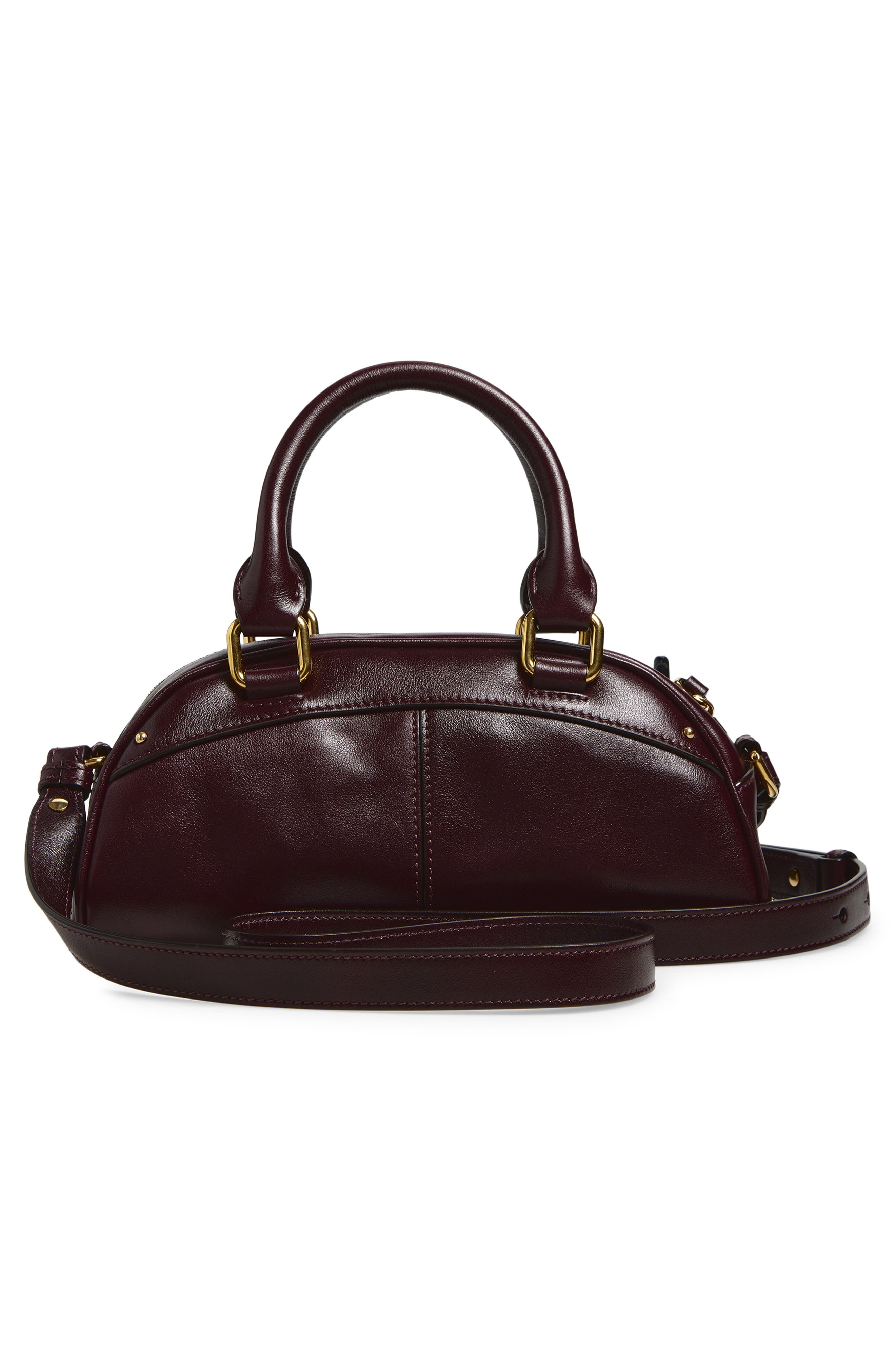 Chloé Bowling Leather Handheld Bag, Alternate, color, Perfect Plum