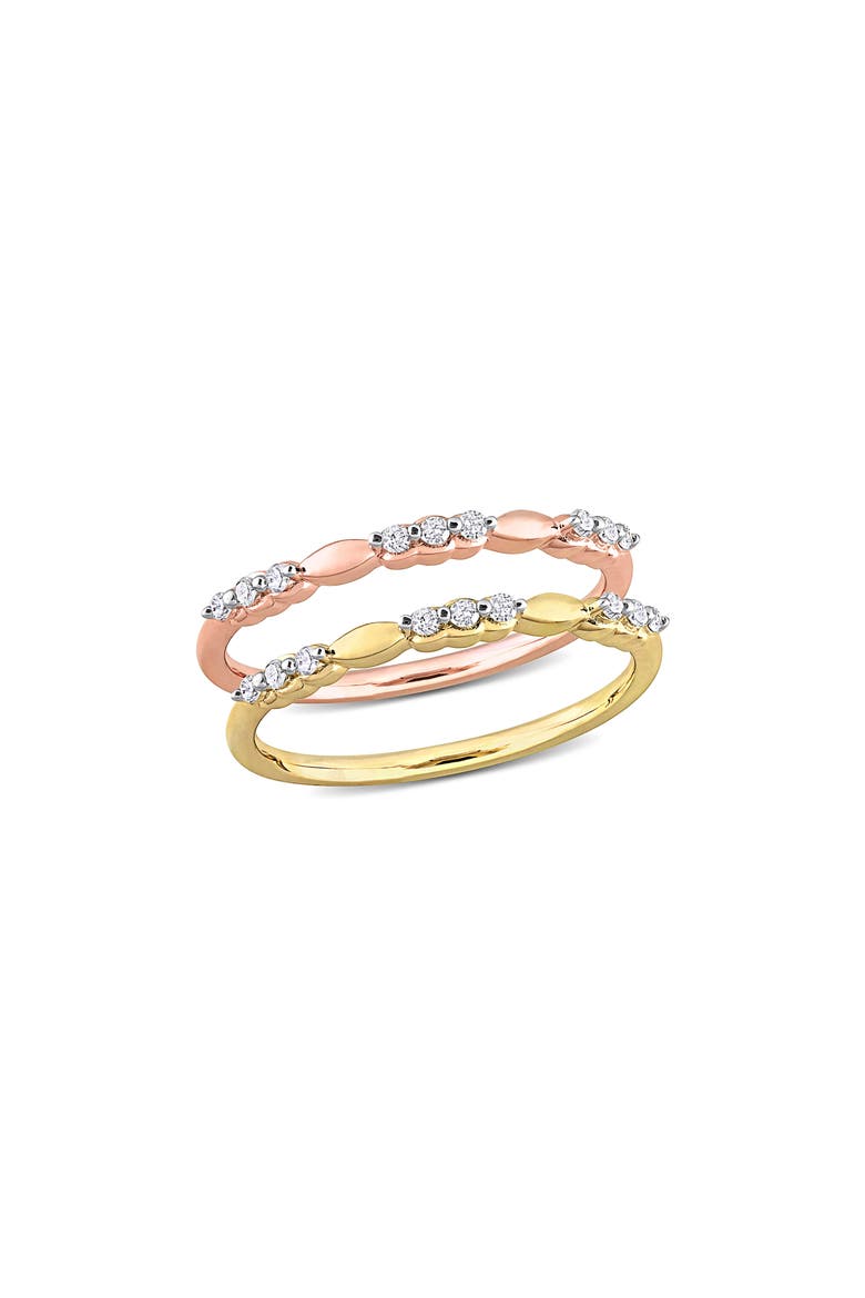 Set Of 2 Diamond Rings - 0.18ct., Main, color, MULTI