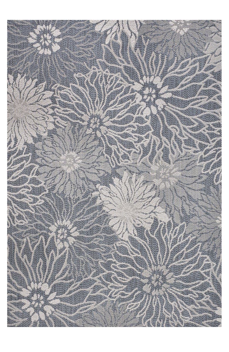 JONATHAN Y Bahamas Modern All-Over Floral Indoor/Outdoor Area Rug, Main, color, Navy/Gray