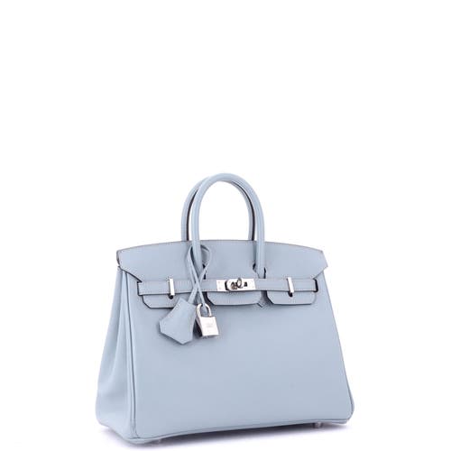 Pre-owned Hermes Hermes Birkin Handbag Blue Epsom With Palladium Hardware 25