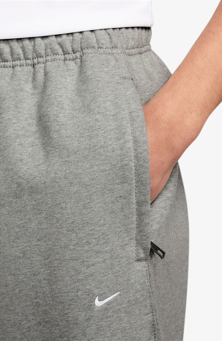 Nike Solo Swoosh Open Hem Fleece Sweatpants, Alternate, color, 063 Dk Gry Hthr/Lt Smk Gry