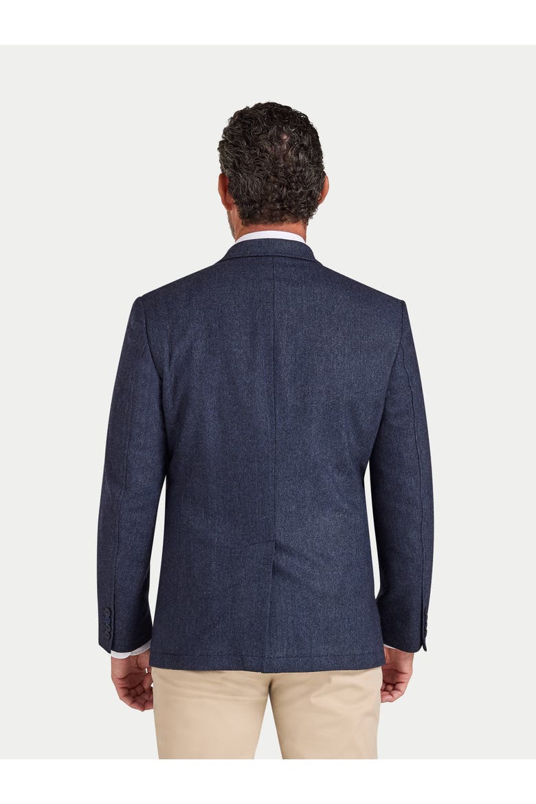 Herringbone Long Sleeve Wool Blazer, Alternate, color, Navy