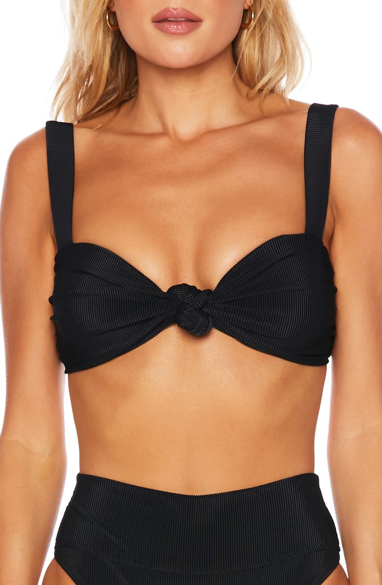 Beach Riot Sophia Knot Front Bikini Top, Main, color, Black