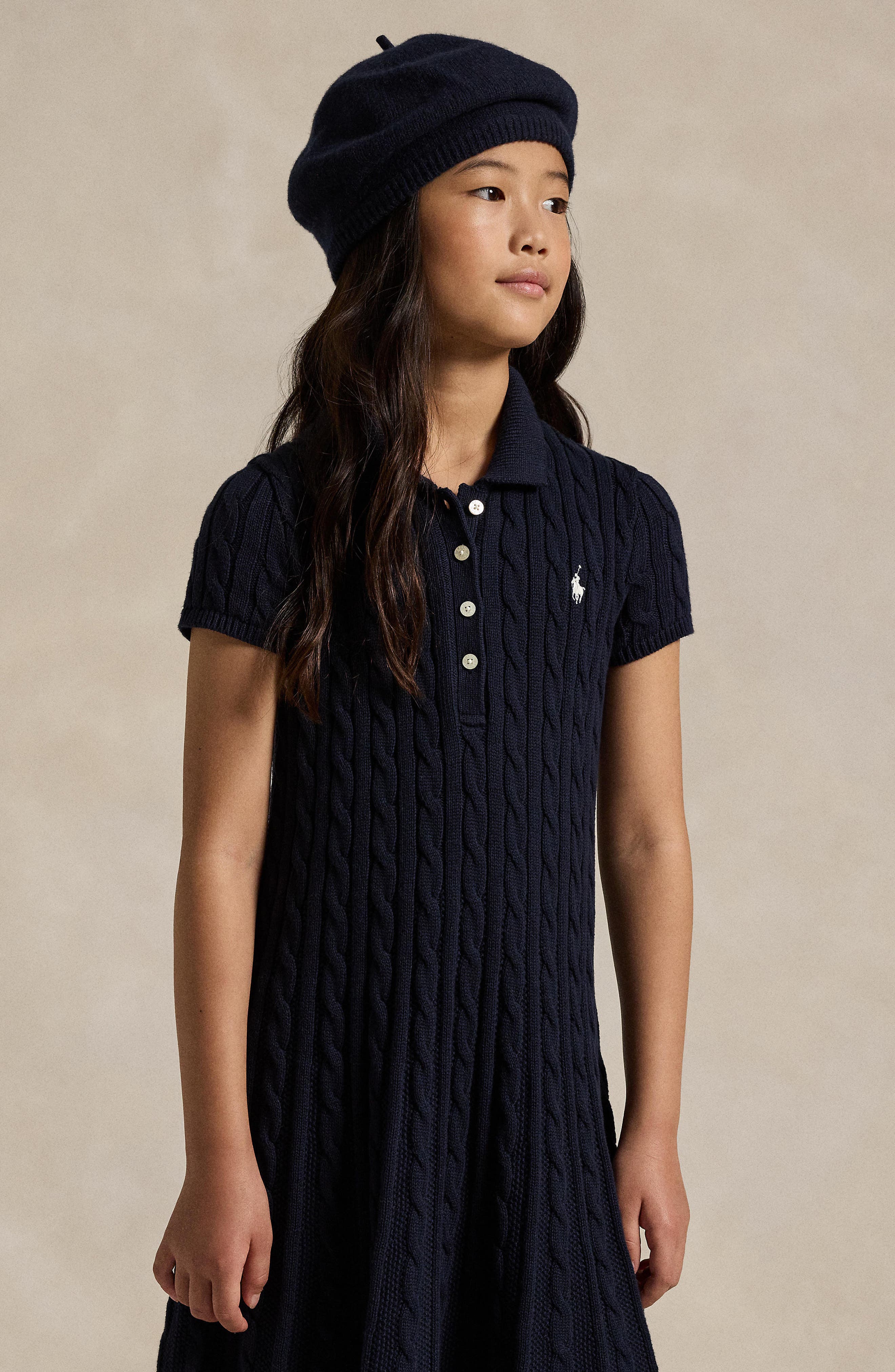 cotton polo sweater dress The Averie Polo Rib Sweater Dress