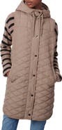 Bernardo Diamond Quilted Hooded Longline Vest