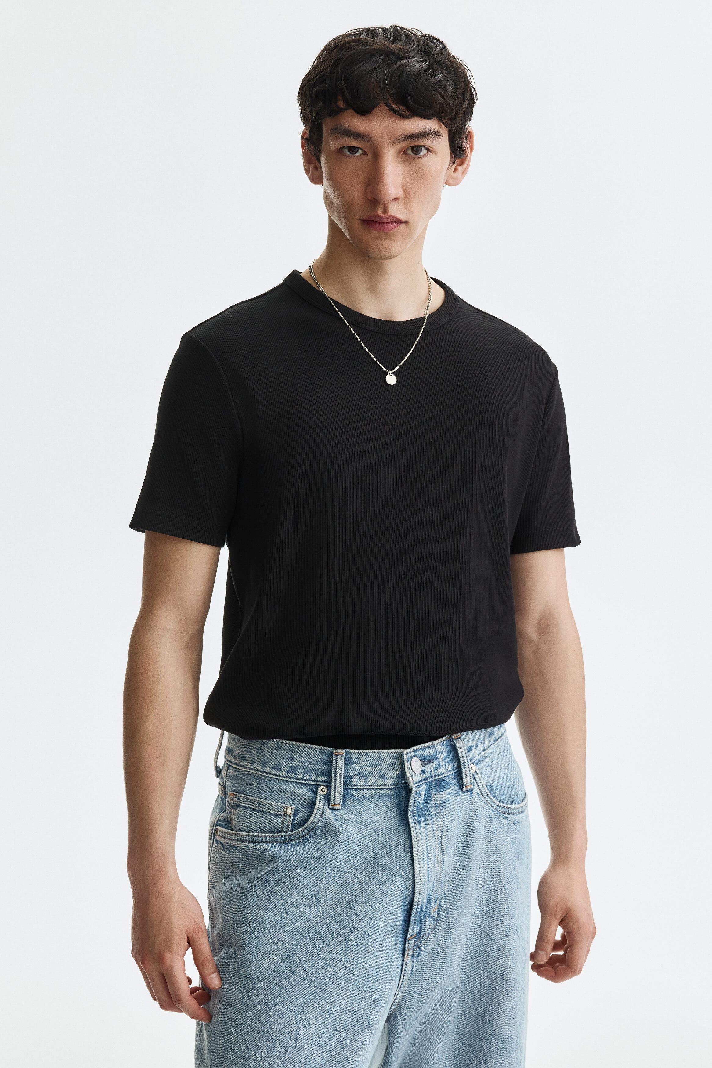 Slim Fit Ribbed T-shirt - image 2