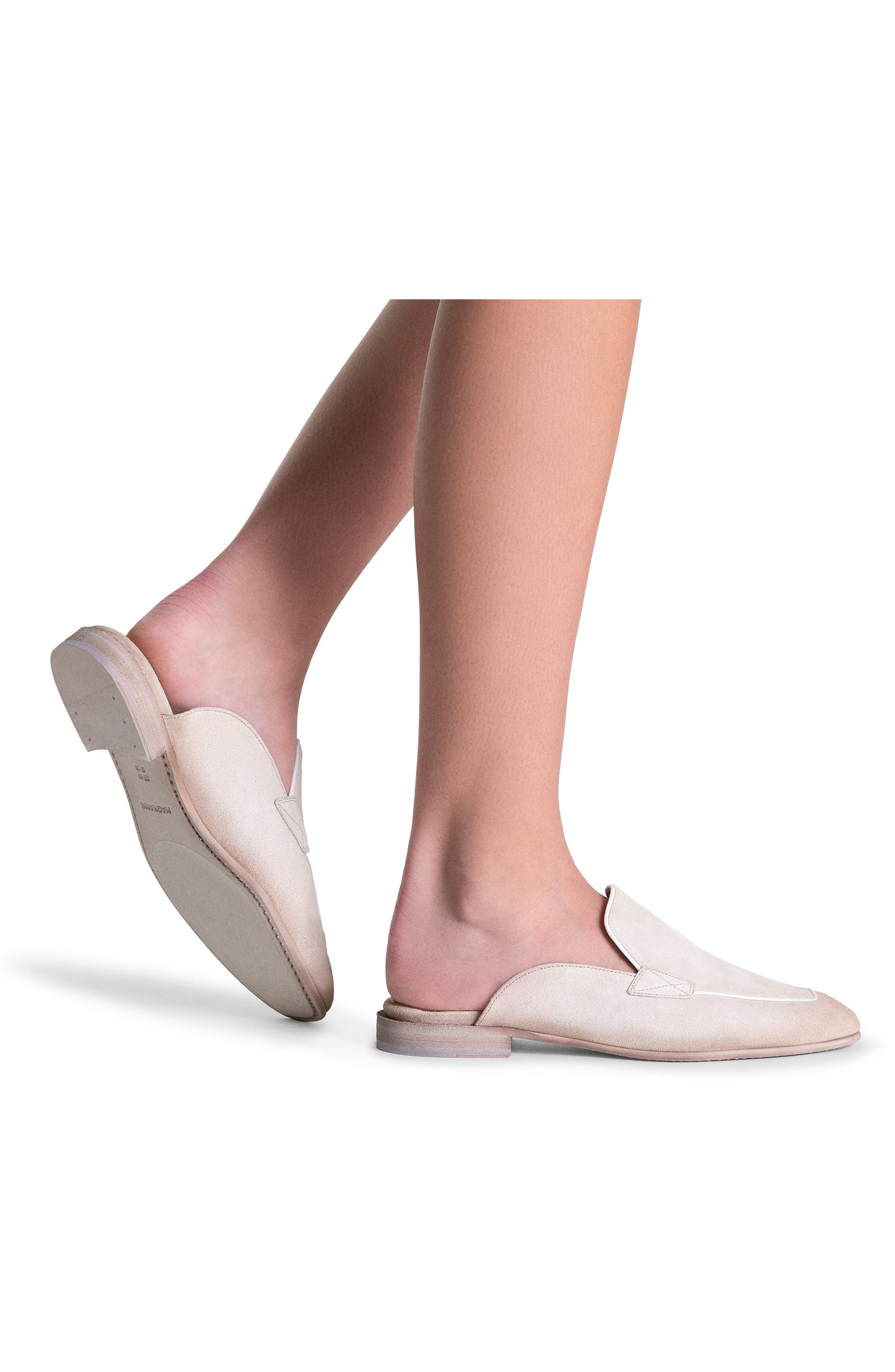 Bella Flat Mule, Alternate, color, BONE SUEDE