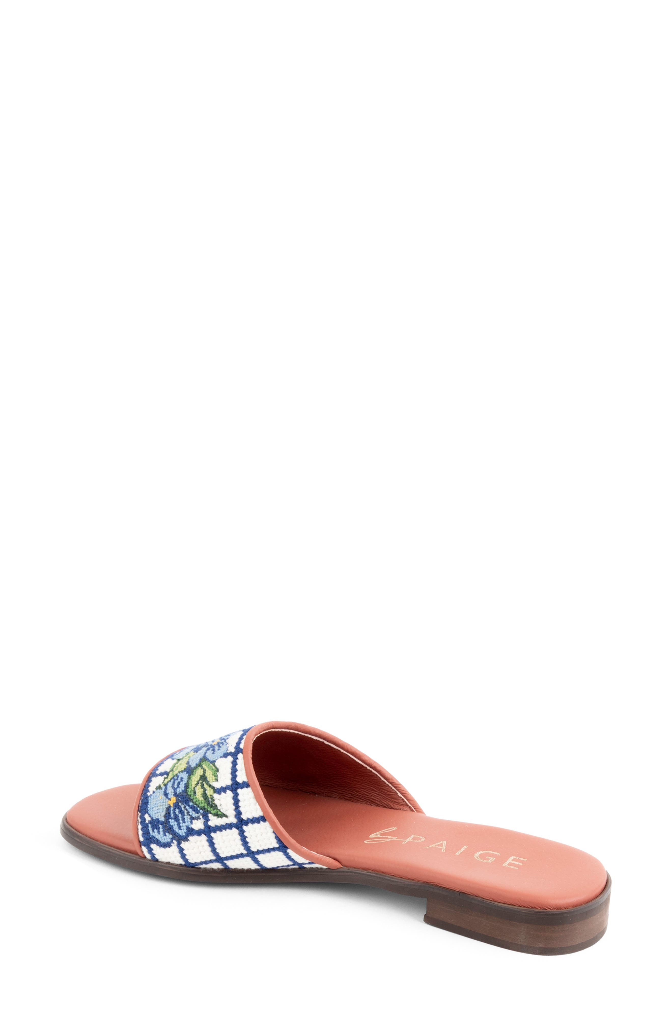 ByPaige Needlepoint Stitched Slide Sandal, Alternate, color, Blue