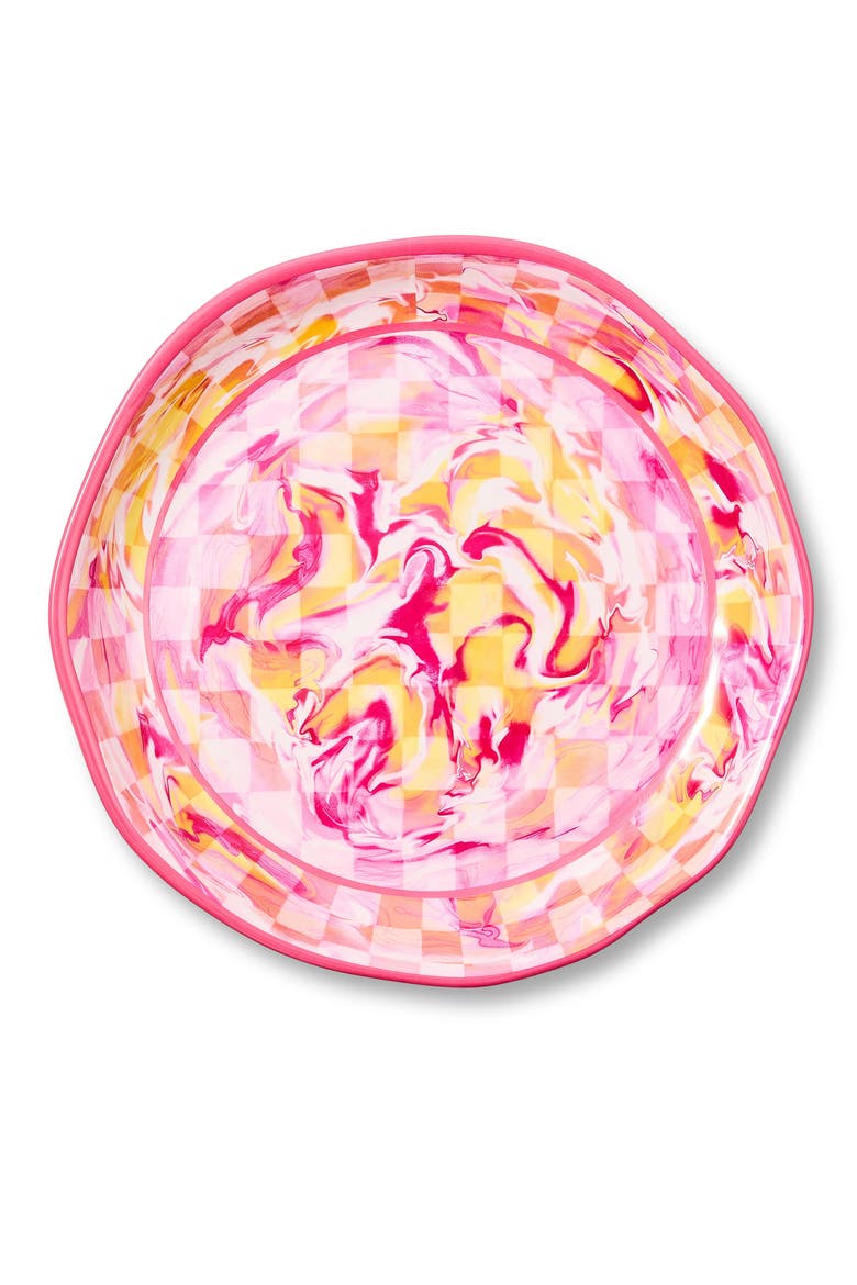 Pink Marble Check Melamine Large Platter, Alternate, color, PINK